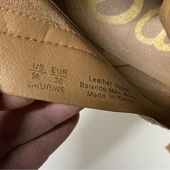 Sam Edelman tan Suede leather MAURINE WESTERN CUTOUT ANKLE BOOTS almond toe 9 - Picture 11 of 13